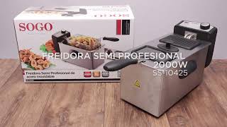 SOGO SS-10425 - Freidora Semi-Profesional de Acero Inoxidable 2000W