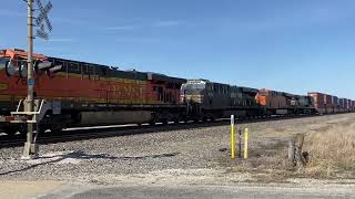 BNSF intermodal with 4 mid train DPU’s heading into Ancona, IL. Chillicothe Subdivision.