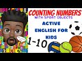 Counting Numbers |Active English for Kids| Sport Objects|1-10