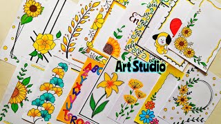 50 YELLOW BORDER DESIGNS/PROJECT WORK DESIGNS/A4 SHEET/FILE/FRONT PAGE DESIGN FOR SCHOOL PROJECTS