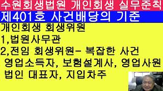 외부회생위원에서 배당할 복잡한 개인회생 사건의 기준