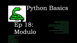 Python Basics Modulo To Find The Remainder of Division