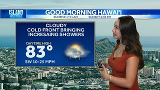 Tuesday Weather - Cold front brings rain, winds, and high surf