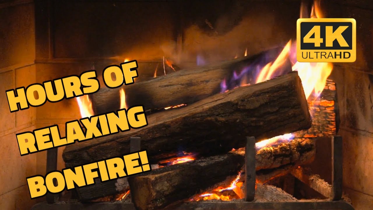 🔥 Relaxing Burning Fireplace With Crackling Fire Sounds On 4K 3 Hours ...