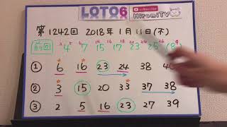 予想数字第1242回 LOTO6 ロト6 2018年1月11日（木） Hiromi TV