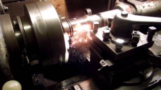 Machining chilled (hardened) steel piece on Stanko 1K62 lathe