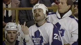 Bob Cole Borje Salming 1986 Toronto Maple Leafs Game #3 Norris Division Semi-Finals
