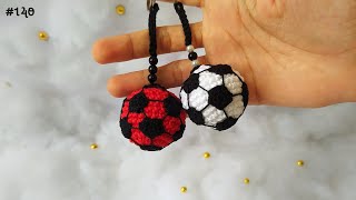 chaveiro de croche bola de futebol ⚽