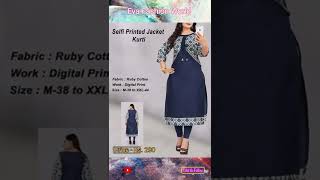 Latest jacket kurti design||Cotton Jacket kurti design||kurta pant set with jacket|| #kurti #short