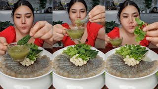 กุ้งแก้วแช่น้ำปลา น้ำจิ้มซีฟู๊ดรสแซ่บ แกล้มมะระขี้นก | ไอซ์ซี่ กินยั่ว