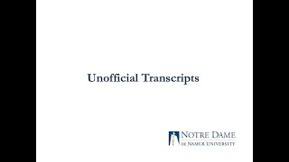 Accessing Your Unofficial Transcripts