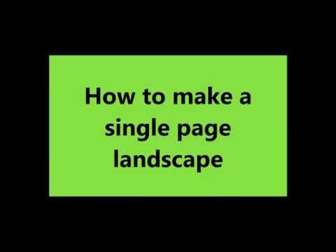 How to Make Only One Page Landscape in Microsoft Word and Keep Rest Portrait How to Make Only One Page Landscape in Microsoft Word and Keep Rest Portrait