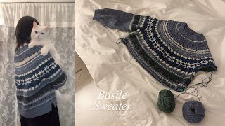 Basile sweater | 눈 내리는 겨울밤의 바질스웨터 | knitting vlog