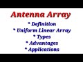 antenna array uniform linear array types and its applications