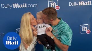 Heidi and Spencer Pratt give Gunner a kiss at DailyMail.com summer party