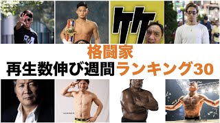 【7/4〜7/10】格闘家YouTuber再生数伸び週間ランキングトップ30