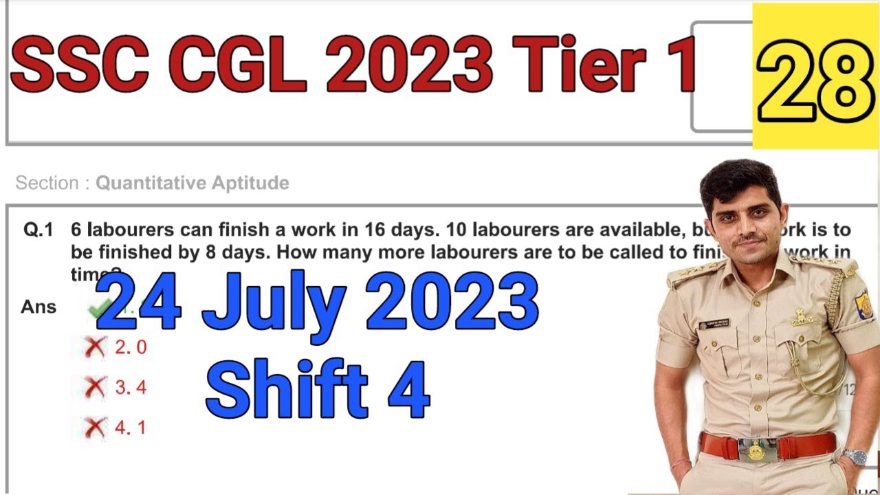 24 July Shift 4 Cgl Ssc Cgl 2023 Tier 1 Maths Solution Ssc Cgl