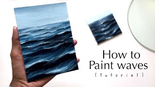 How to paint waves 🌊| Acrylic painting tutorial