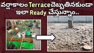 Terrace మీద మొక్కలు తీసేశాం..వర్షాకాలంలో మిద్దె దెబ్బతినకుండా ఇలా చేయించాం | Terrace garden care