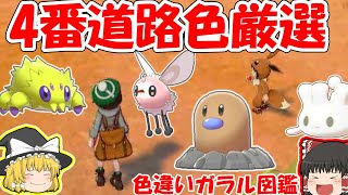 【ポケモン剣盾】4番道路に出るポケモンの色違い厳選【ガラル色図鑑㉔】ゆっくり実況