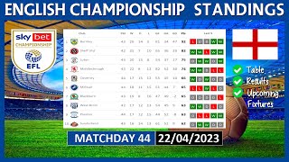EFL CHAMPIONSHIP TABLE TODAY 2022/2023 | EFL CHAMPIONSHIP POINTS TABLE TODAY | (22/04/2023)