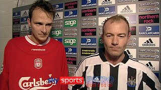 Alan Shearer & Dietmar Hamann with a joint post-match interview after Newcastle drew with Liverpool