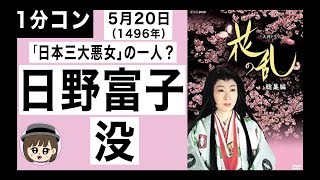 【1分】【日野富子】5月20日は「日本三大悪女」の一人？とされる日野富子が亡くなった日です。