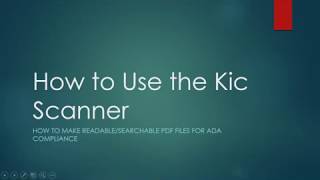 WKU Libraries How to Use the Kic Scanner