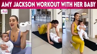 Amy Jackson Crazy Workout With Baby | Tamil Actress, Madharasapattinam, Theri | Aval Glitz
