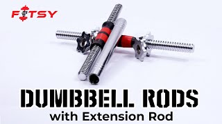 FITSY Chrome Metal Fiber Grip Threaded Dumbbell Rods with Locks (AR3392)