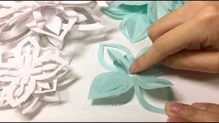 簡易DIY聖誕雪花裝飾 // easy DIY Christmas snowflakes paper decoration