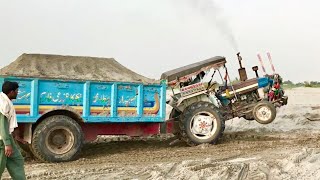 Ford 3610 Pulling Heavy loaded Trolley