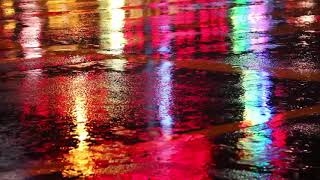 FREE STOCK FOOTAGE - Rainy Day Rain Night Summer Colorful Reflection