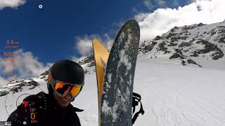 [4K] Skiing Chandolin, Off-Piste Crashing Down a Steep Couloir, Valais Switzerland, GoPro HERO9 GPS