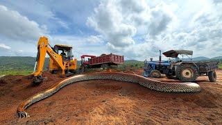 JCB 3dx Backhoe Maschine fully Loading Mud in Mahindra 475 JCB miti khudai work #jcb #jcbkhudai