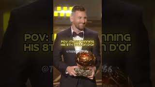 MESSI WINS HIS 8TH BALLON D’OR 🐐 #shorts #messi