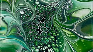 (1087) Modified Bloom Technique, my Proven Bloom Recipe, Spinner Redo, Acrylic Paint Pouring💚🖤