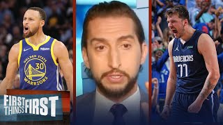 Luka Dončić vs. Steph Curry — Nick makes his pick for the WCF | NBA | FIRST THINGS FIRST