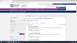 Cochrane Library Search Tips