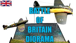 Battle of Britain diorama (Airfix Spitfire & Heinkel He 111 aircraft scale models)