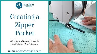 FREE Tutorial – Creating a Zipper Pocket - Andrie Designs