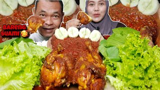 NAMBAH2 SAMBAL‼️AYAM SATU EKOR SAMBAL TERASI LALAPAN MAKAN BARENG SUAMI||#mukbang #asmr #eating