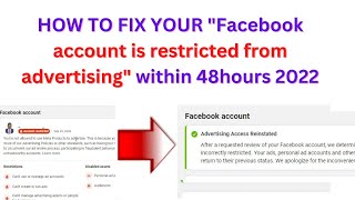 Facebook ad account restricted from advertising solved