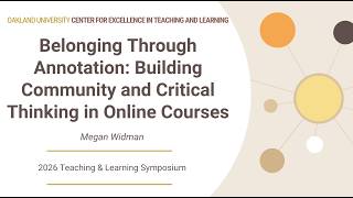 Belonging Through Annotation: Building Community and Critical Thinking in Online Courses