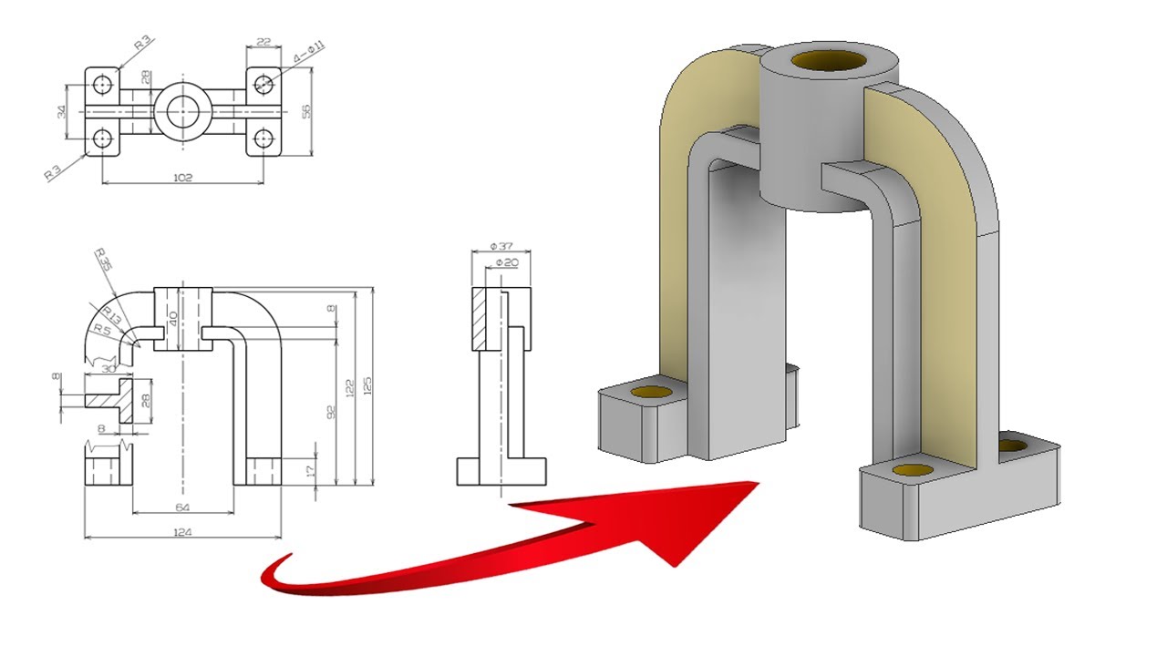 Inventor Tutorial Exercise 4 3d Model Basic Design Youtube