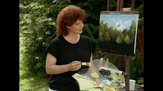 Sunlight Mountain - Diane Andre paints a beautiful mountain scene using the wet-on-wet- technique