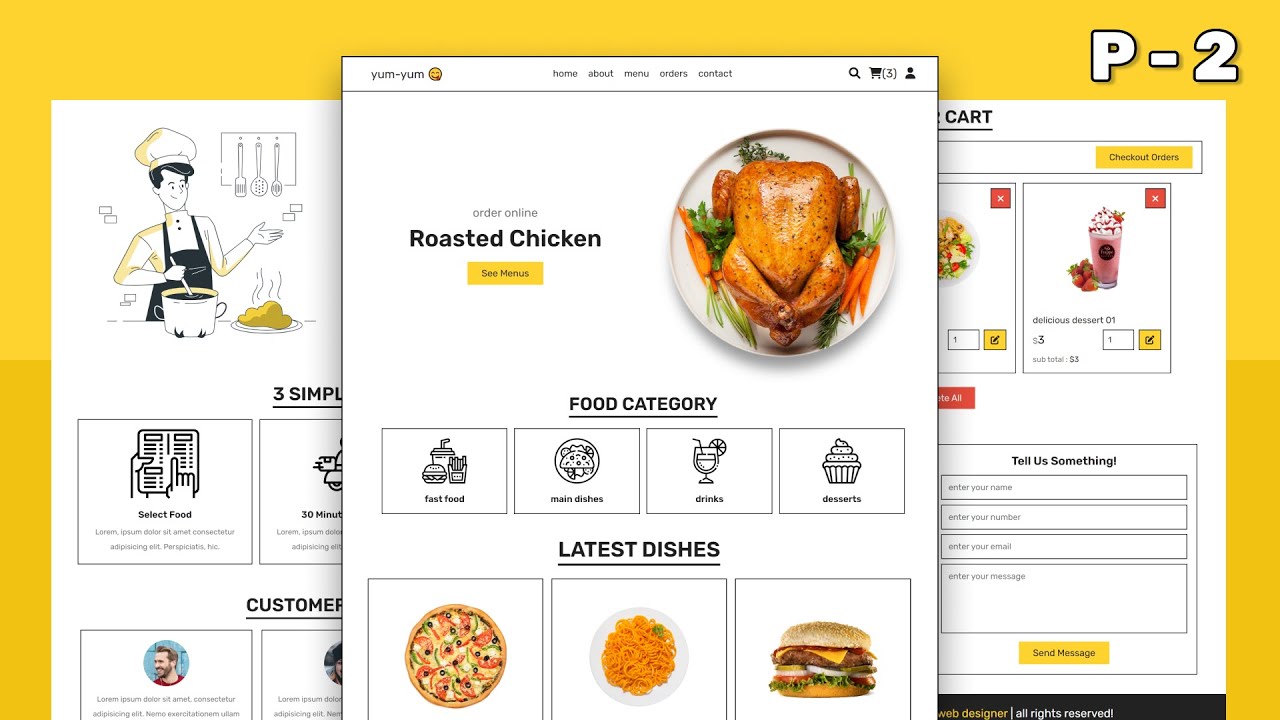 How To Make A Responsive Food / Restaurant Website Using HTML / CSS ...