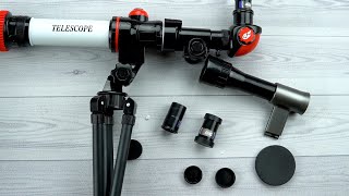 Refractor Telescope Toy Unboxing 40x Magnification Eyepieces Tripod Compass #toysforkids #toymaxx