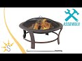 Sunnydaze Steel Elevated Outdoor Fire Pit Bowl with Spark Screen - 29-Inch-NB-567