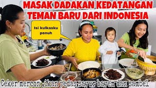 MASAK DADAKAN KEDATANGAN TEMAN BARU DARI INDONESIA ,CEKER MERCON,IKAN PEDES .SAYUR BAYAM SAMBEL